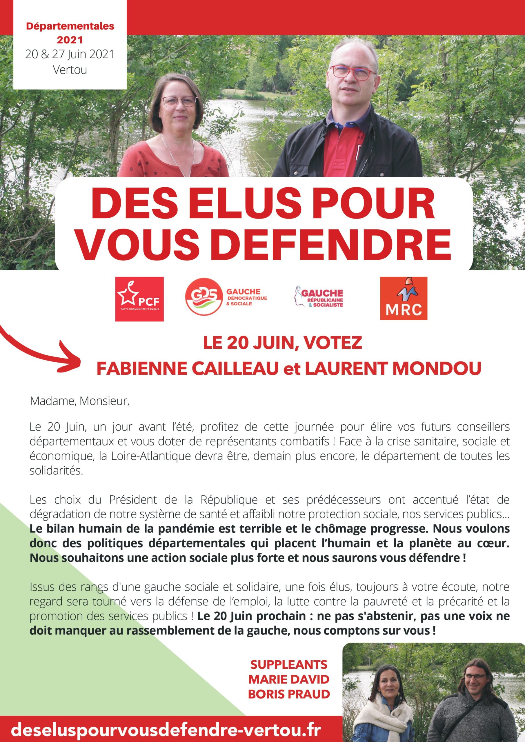 Tract Vertou - des élus pour vous défendre